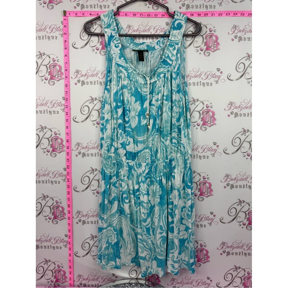 Lauren Ralph Lauren dress Turquoise and White Printed Sleeveless Sundress